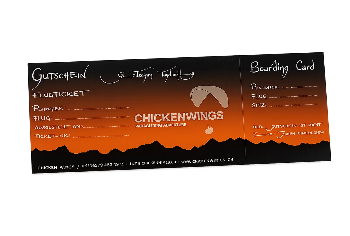 Real Chickenwings gift voucher — personally issued by the pilot